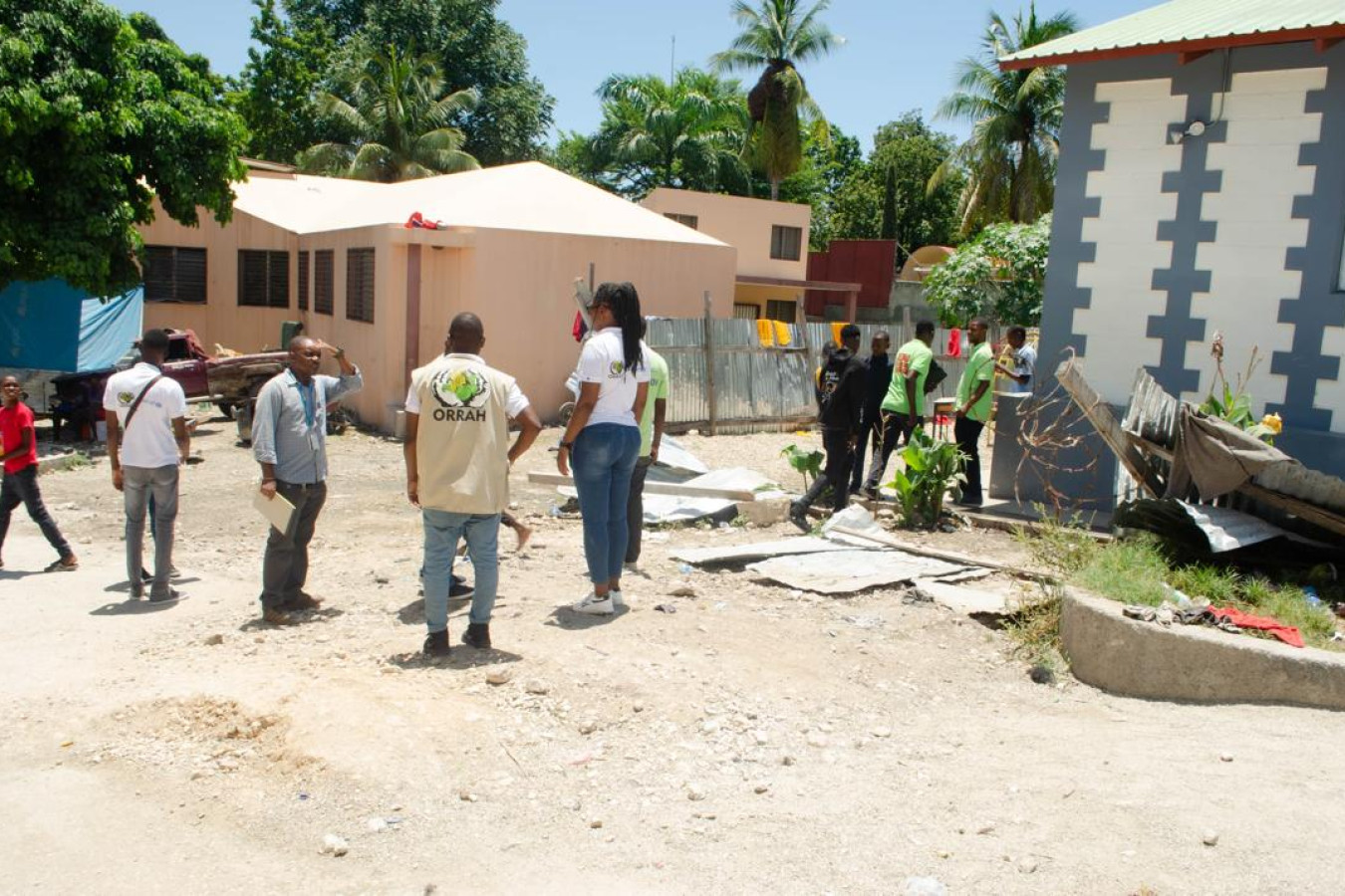 Évaluation de la situation WASH ce mercredi en compagnie de l’UNICEF, un firme d’évaluation engagé par l’USAID, OIM, OCCED, CAPAC sur le site École Nationale Claude Bernard à Route de Frère.